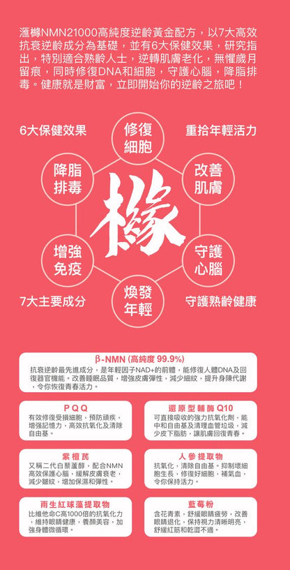 滙櫞 NMN 21000+ 逆齡黃金配方